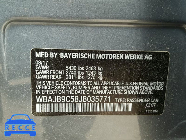 2018 BMW M550XI WBAJB9C58JB035771 зображення 9