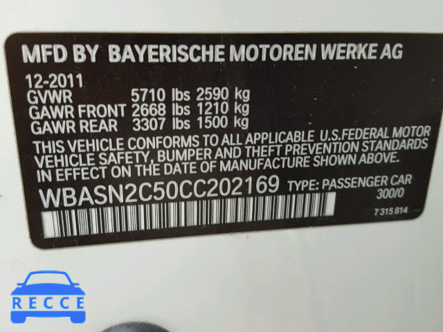 2012 BMW 535 IGT WBASN2C50CC202169 зображення 9