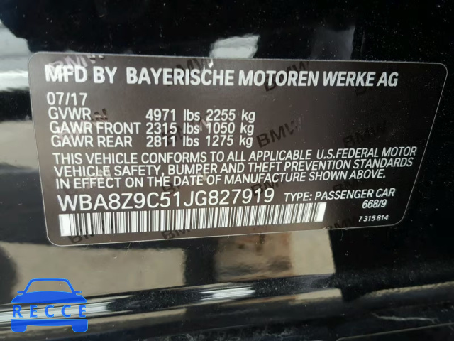 2018 BMW 330 XIGT WBA8Z9C51JG827919 image 9