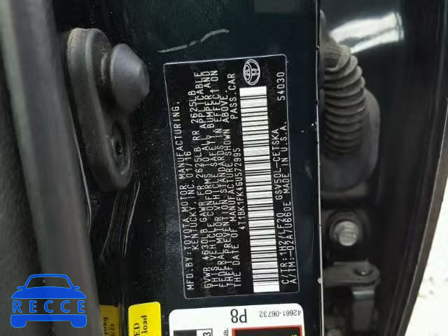 2016 TOYOTA CAMRY XSE 4T1BK1FK4GU572995 image 9