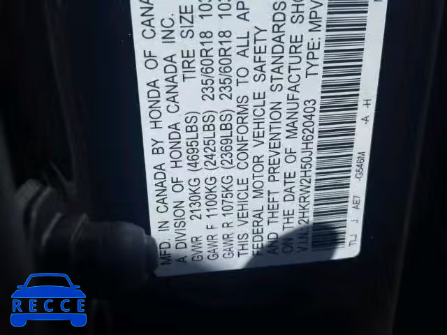 2018 HONDA CR-V EX 2HKRW2H50JH620403 Bild 9
