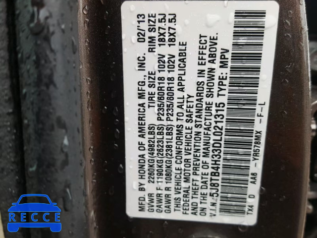 2013 ACURA RDX BASE 5J8TB4H33DL021315 image 9