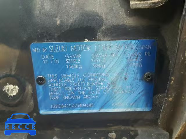 2002 SUZUKI ESTEEM GL JS2GB41SX25404645 image 9