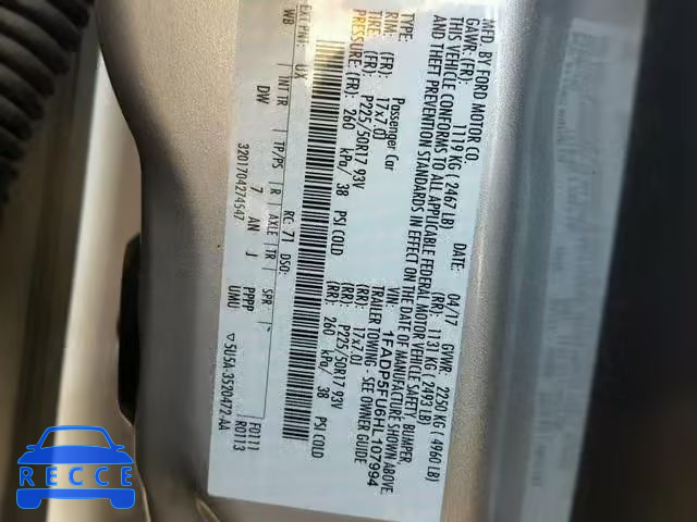 2017 FORD C-MAX TITA 1FADP5FU6HL107994 зображення 9
