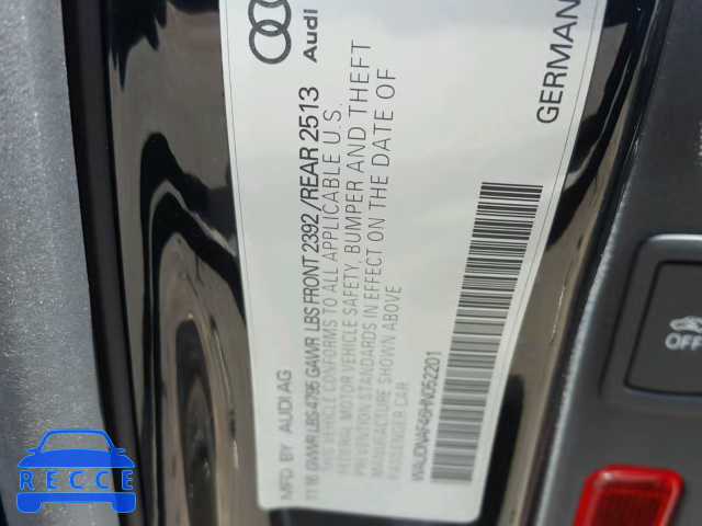 2017 AUDI A4 PREMIUM WAUDNAF46HN052201 image 9