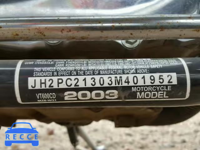 2003 HONDA VT600 CD JH2PC21303M401952 image 9