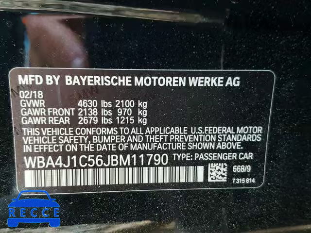 2018 BMW 430I GRAN WBA4J1C56JBM11790 image 9