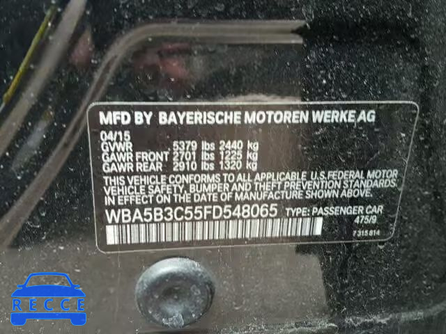 2015 BMW 535 XI WBA5B3C55FD548065 image 9