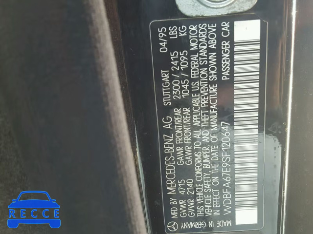 1995 MERCEDES-BENZ SL 500 WDBFA67E9SF120647 image 9