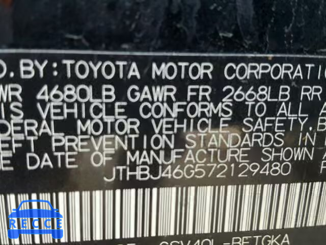 2007 LEXUS ES350 JTHBJ46G572129480 image 9