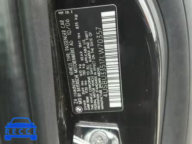 2007 BMW Z4 3.0 4USBU33517LW70357 image 9
