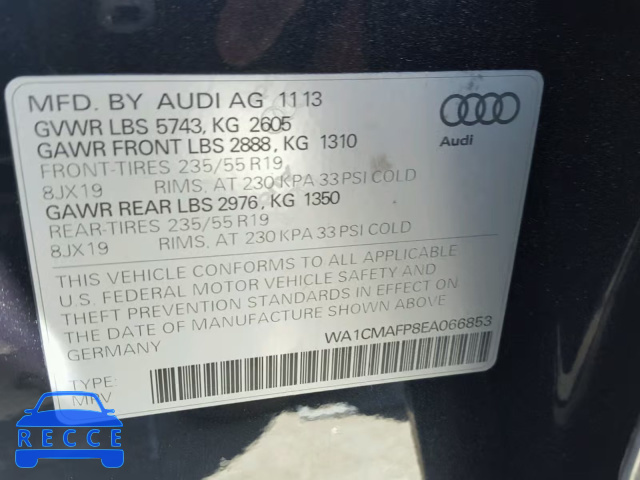 2014 AUDI Q5 TDI WA1CMAFP8EA066853 Bild 9