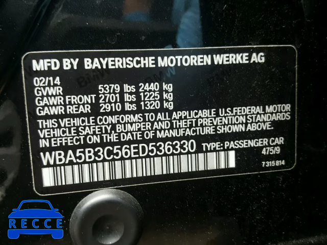 2014 BMW 535 XI WBA5B3C56ED536330 image 9