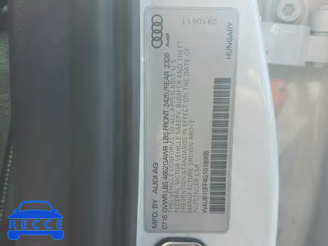 2016 AUDI S3 PREMIUM WAUB1GFF4G1018965 image 9
