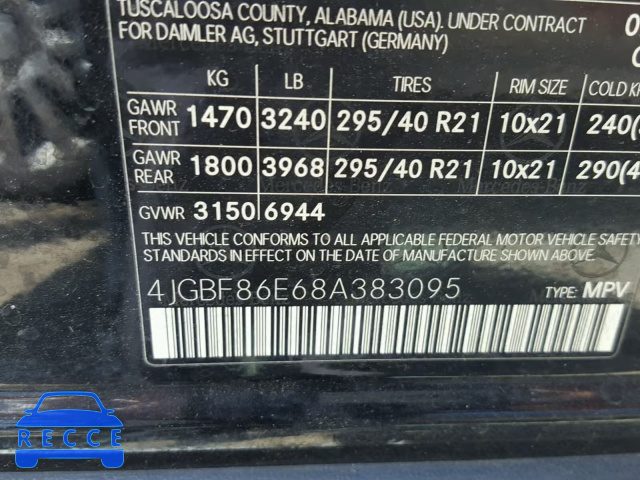 2008 MERCEDES-BENZ GL 550 4MA 4JGBF86E68A383095 image 9