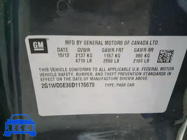 2013 CHEVROLET IMPALA POL 2G1WD5E36D1176679 image 9