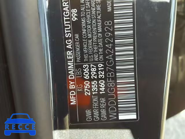2016 MERCEDES-BENZ S 550 4MAT WDDUG8FB7GA242928 зображення 9