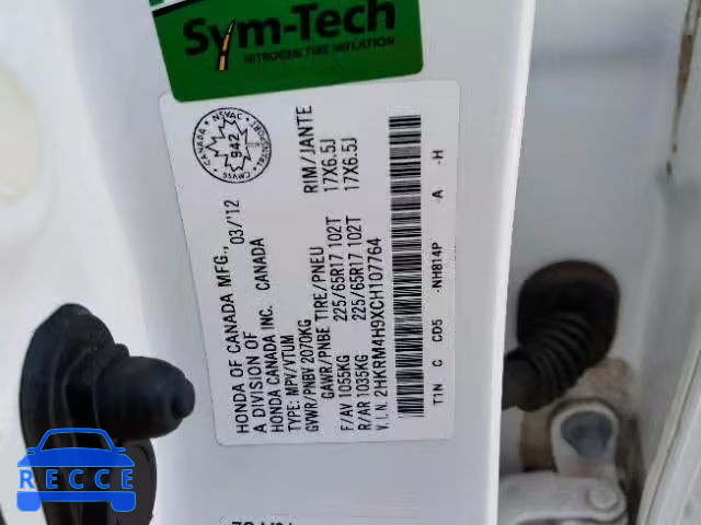 2012 HONDA CR-V TOURI 2HKRM4H9XCH107764 image 9