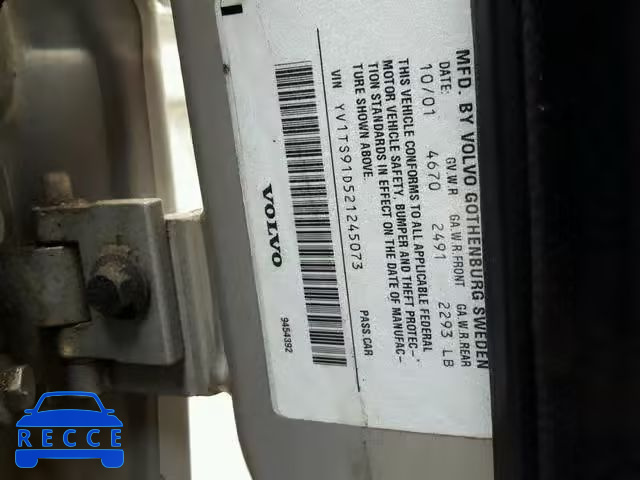2002 VOLVO S80 T6 TUR YV1TS91D521245073 image 9