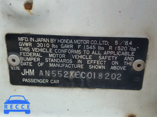 1984 HONDA CIVIC 1500 JHMAN552XEC018202 image 9