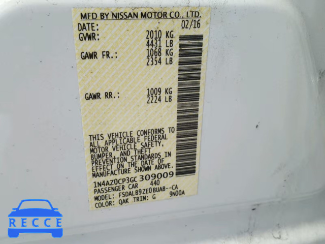 2016 NISSAN LEAF S 1N4AZ0CP3GC309009 image 9