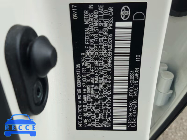 2017 TOYOTA MIRAI JTDBVRBD5HA003206 Bild 9