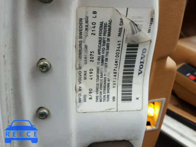 1991 VOLVO 940 YV1JA8746M1003441 image 9