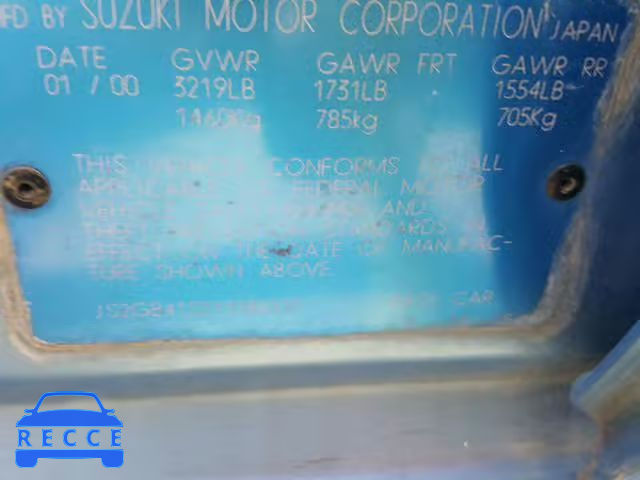 2000 SUZUKI ESTEEM GL JS2GB41S2Y5186211 image 9