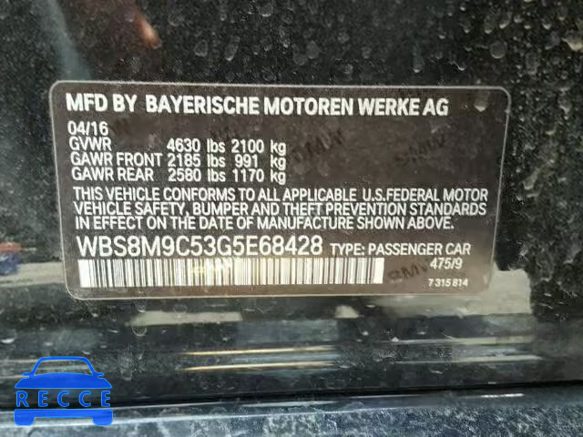 2016 BMW M3 WBS8M9C53G5E68428 image 9