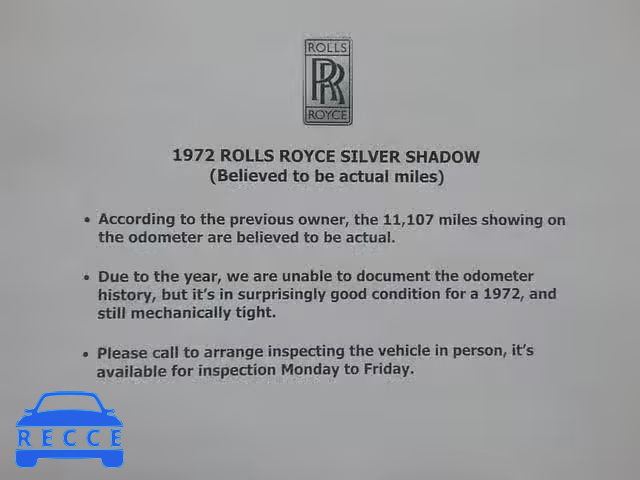 1972 ROLLS-ROYCE ROYCE 000000000SRA12937 image 7