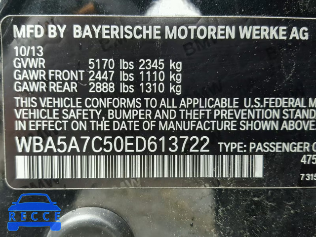 2014 BMW 528 XI WBA5A7C50ED613722 image 9