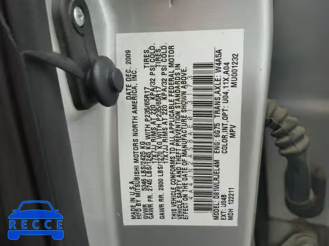 2010 MITSUBISHI ENDEAVOR L 4A4JN2AS8AE013173 image 9