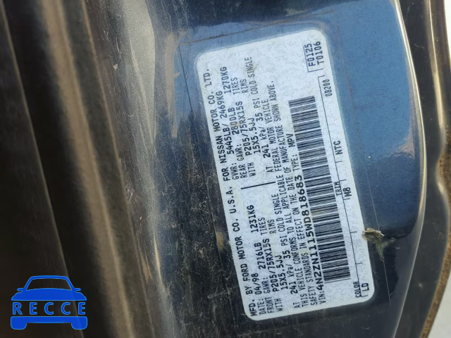 1998 NISSAN QUEST XE 4N2ZN1115WD818683 image 9