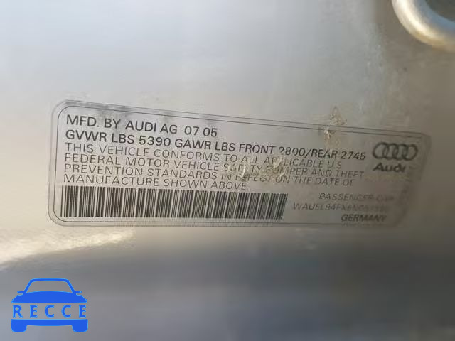 2006 AUDI A6 S-LINE WAUEL94FX6N057590 image 9