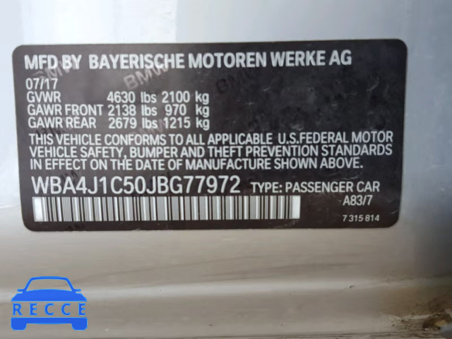 2018 BMW 430I GRAN WBA4J1C50JBG77972 Bild 9