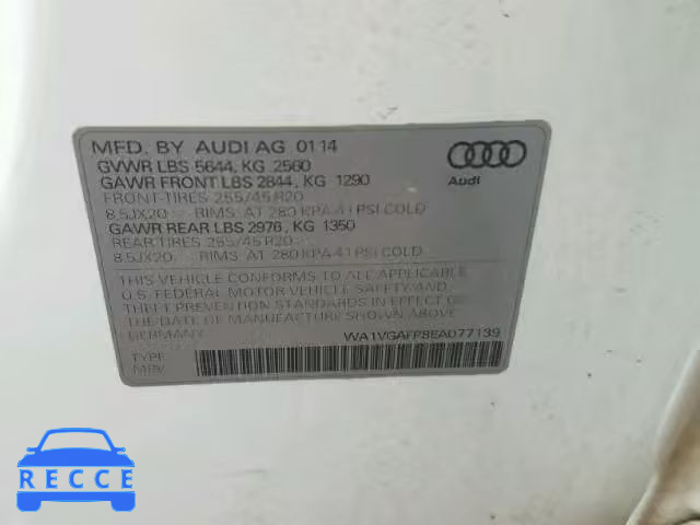 2014 AUDI SQ5 PRESTI WA1VGAFP8EA077139 зображення 9