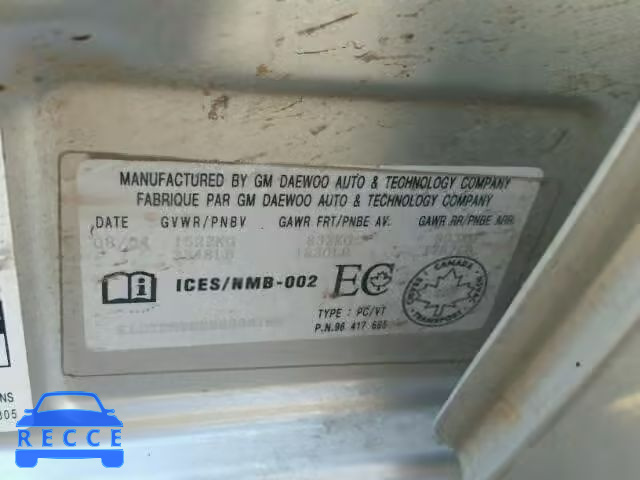 2005 PONTIAC WAVE KL2TD52625B308186 image 9