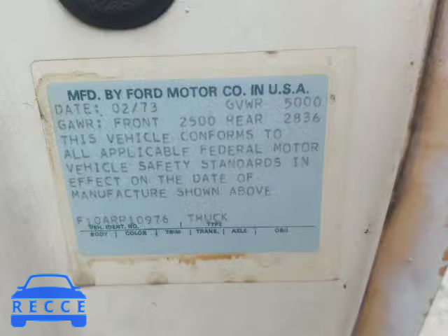 1973 FORD F100 F10ARR10976 image 9