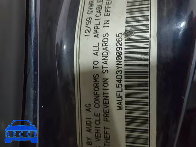 2000 AUDI A8 QUATTRO WAUFL54D3YN009265 image 9