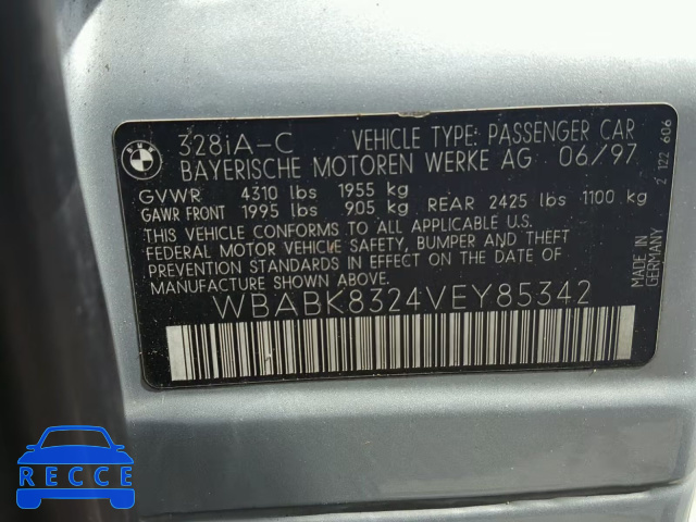 1997 BMW 328 IC AUT WBABK8324VEY85342 image 9