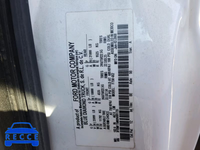 2009 FORD F750 SUPER 3FRWF75W89V091735 image 9