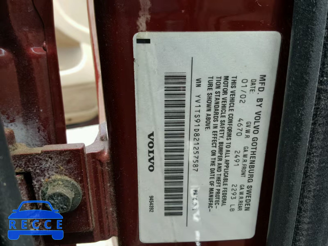 2002 VOLVO S80 T6 TUR YV1TS91D821257587 image 9