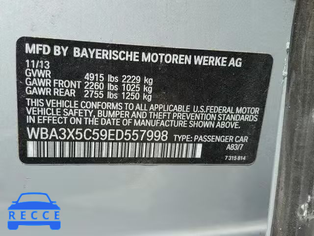 2014 BMW 328 XIGT WBA3X5C59ED557998 image 9