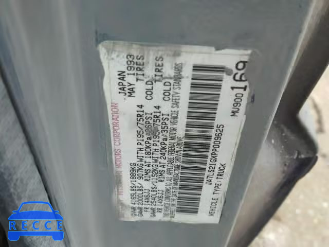 1993 MITSUBISHI MIGHTY MAX JA7LS21GXPP009625 Bild 9