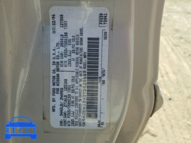 1996 NISSAN QUEST XE 4N2DN11W3TD820689 image 9