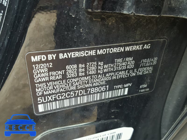 2013 BMW X6 XDRIVE3 5UXFG2C57DL788061 image 9