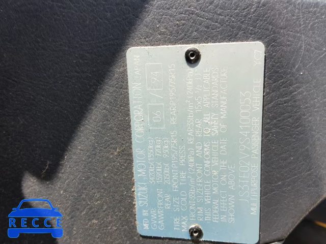 1995 SUZUKI SIDEKICK J JS3TE02V9S4100053 image 9