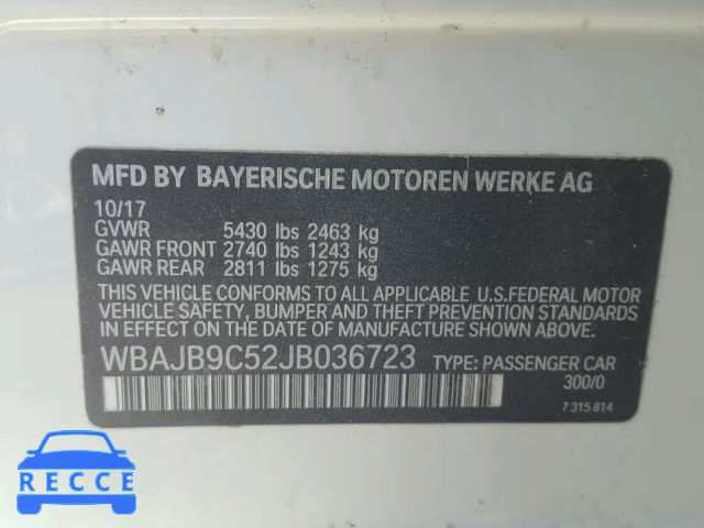 2018 BMW M550XI WBAJB9C52JB036723 зображення 9