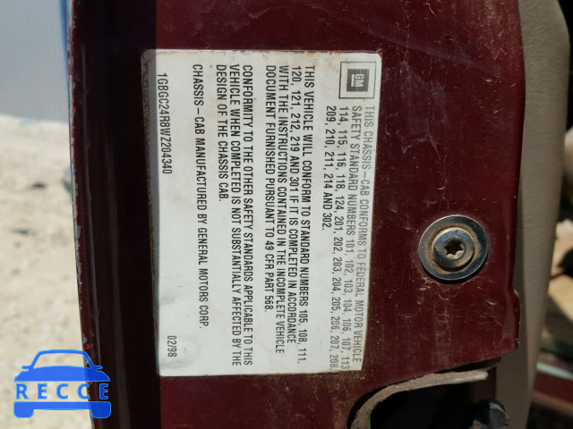 1998 CHEVROLET GMT-400 C2 1GCGC29R6WE142612 image 9