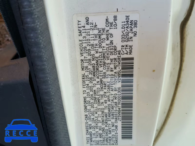 1989 TOYOTA PICKUP CAB JT5VN94T7K0001306 image 9